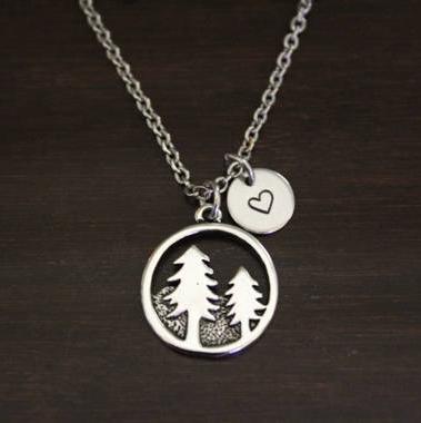 Pine Tree Necklace - Pine Tree Jewelry - Pine Tree Charm Gift - Pine Tree Lover - Outdoors Lover Necklace - Forest Necklace - I/B/H