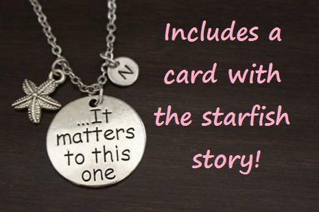 It Matters To This One Starfish Necklace - Foster Care Necklace - Foster Parent Necklace - Adoption Necklace - Social Worker Gift - Adoptee 1