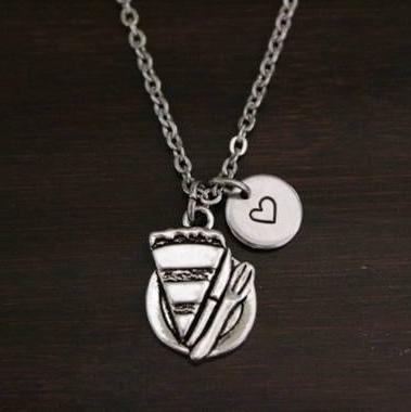 Pie Necklace - Pie Jewelry - Piece of Pie Necklace - Baker Necklace - Bakery Jewelry - Baking Lover Necklace - Cake Necklace - I/B/H