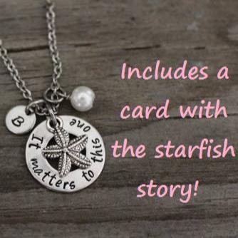 It Matters To This One Starfish Necklace - Foster Care Necklace - Foster Parent Necklace - Adoption Necklace - Social Worker Gift - Adoptee