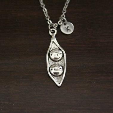 Peas in a Pod Necklace - 2 Peas in a Pod Jewelry-Best Friend Necklace - Wife Gift - Friend Gift - Best Friend Jewelry-Pea Pod Jewelry-I/B/H