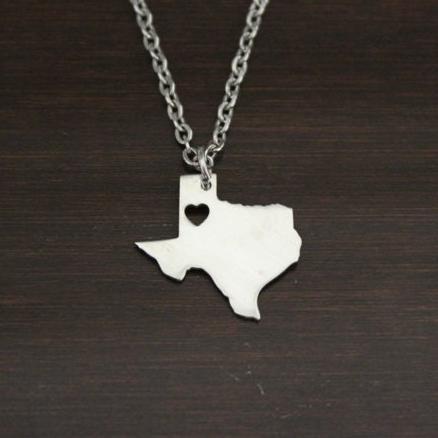 Texas Necklace - TX Necklace - Texas Jewelry - TX Jewelry - Texas Lover - Rodeo Necklace - State Necklace - Home Necklace - US State - I/B/H 2