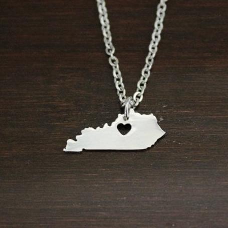 Kentucky Necklace - KY Necklace - Kentucky Jewelry - KY Jewelry - Kentucky Lover - Kentucky - State Necklace - Home Necklace-US State-I/B/H 1