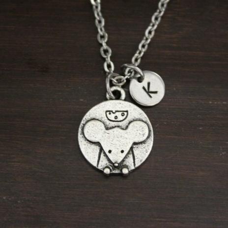 Mouse Necklace - Mouse Gift - Mouse Lover - Mouse Jewelry - Rat Necklace - Rat Gift - Rat Lover - Rat Jewelry - Rodent Necklace - I/B/H 1