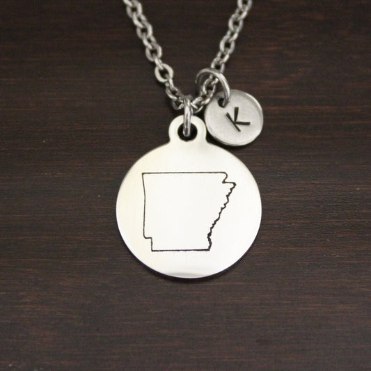 Arkansas Necklace - AR Necklace - Arkansas Jewelry - AR Jewelry - Arkansas Lover-Arkansas State-State Necklace-Home Necklace-US State-I/B/H