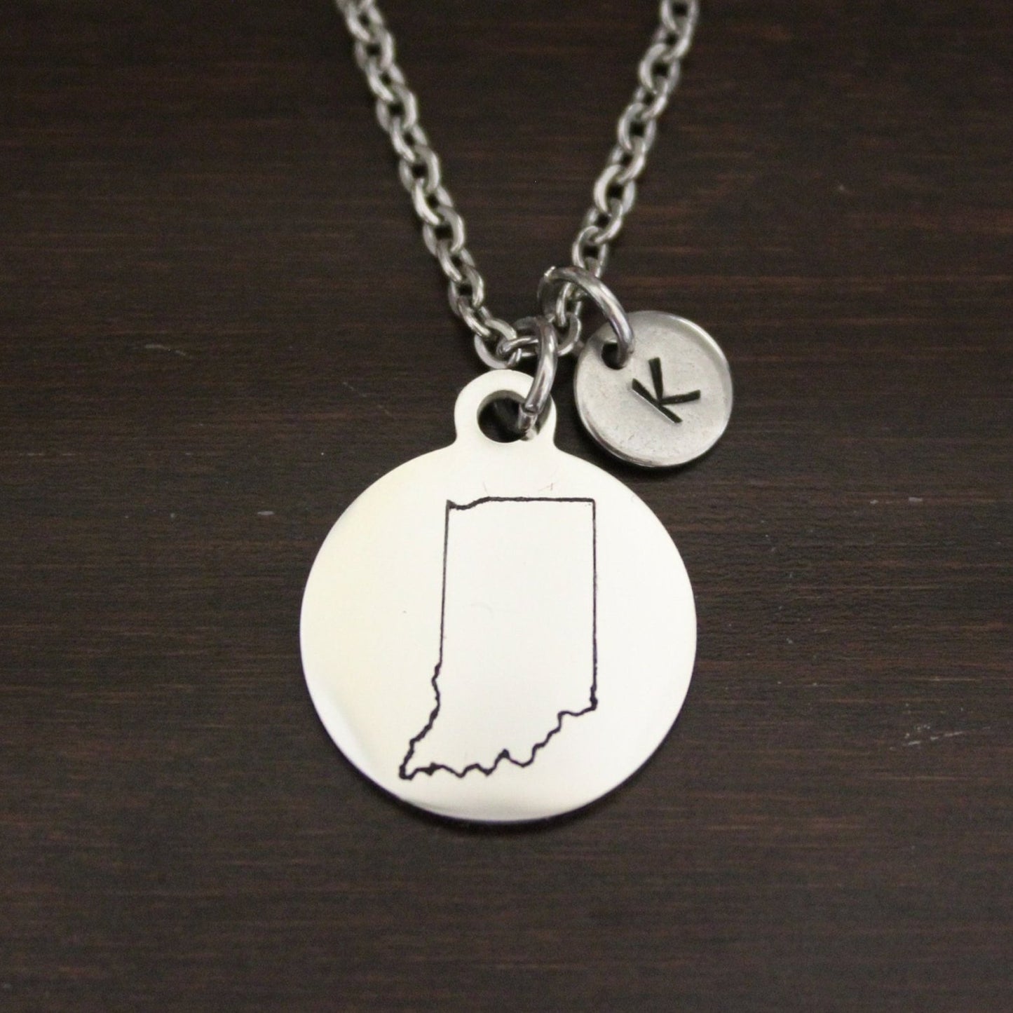 Indiana Necklace - IN Necklace - Indiana Jewelry - IN Jewelry - Indiana Lover-Indiana State-State Necklace-Home Necklace-US State-I/B/H