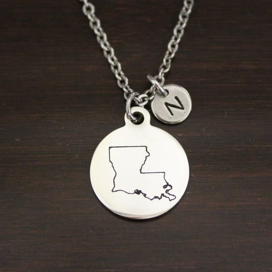 Louisiana Necklace - LA Necklace - Louisiana Jewelry - LA Jewelry - Louisiana Lover - State Necklace - Home Necklace - US State -I/B/H 1