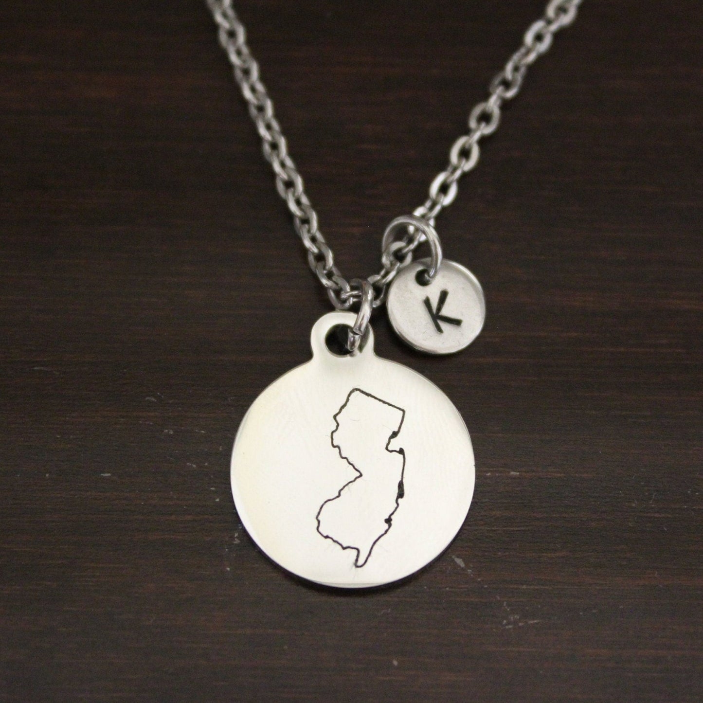 New Jersey Necklace-NJ Necklace-New Jersey Jewelry-NJ Jewelry-New Jersey Lover-New Jersey State-State Necklace-Home Necklace-US State-I/B/H