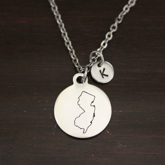 New Jersey Necklace-NJ Necklace-New Jersey Jewelry-NJ Jewelry-New Jersey Lover-New Jersey State-State Necklace-Home Necklace-US State-I/B/H