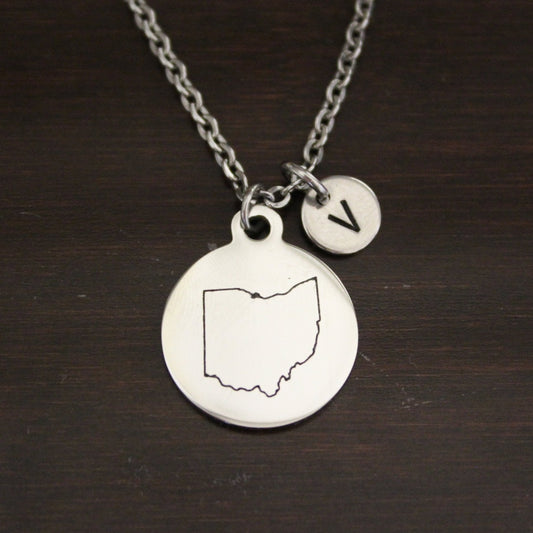 Ohio Necklace - OH Necklace - Ohio Jewelry - OH Jewelry - Ohio Lover - Ohio State - State Necklace - Home Necklace - US State - I/B/H 1