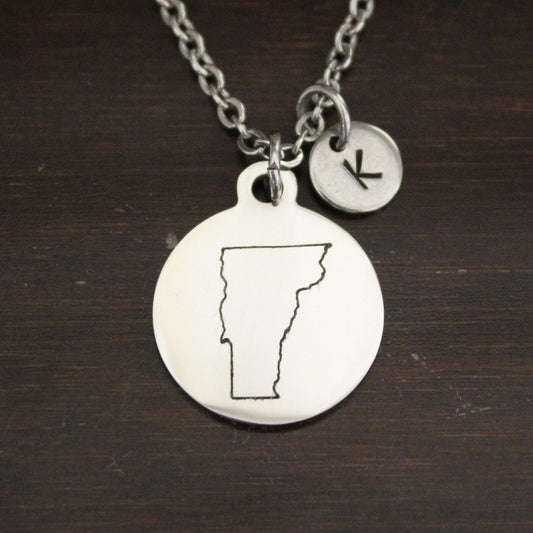 Vermont Necklace - VT Necklace - Vermont Jewelry - VT Jewelry - Vermont Lover-Vermont State-State Necklace-Home Necklace-US State-I/B/H 1