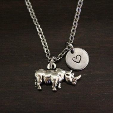 Rhinoceros Necklace - Animal Lover Gift- Rhino Gift - Jungle Gift - Safari - Zoo - Zoology - Rhino Jewelry - Rhino Necklace - I/B/H