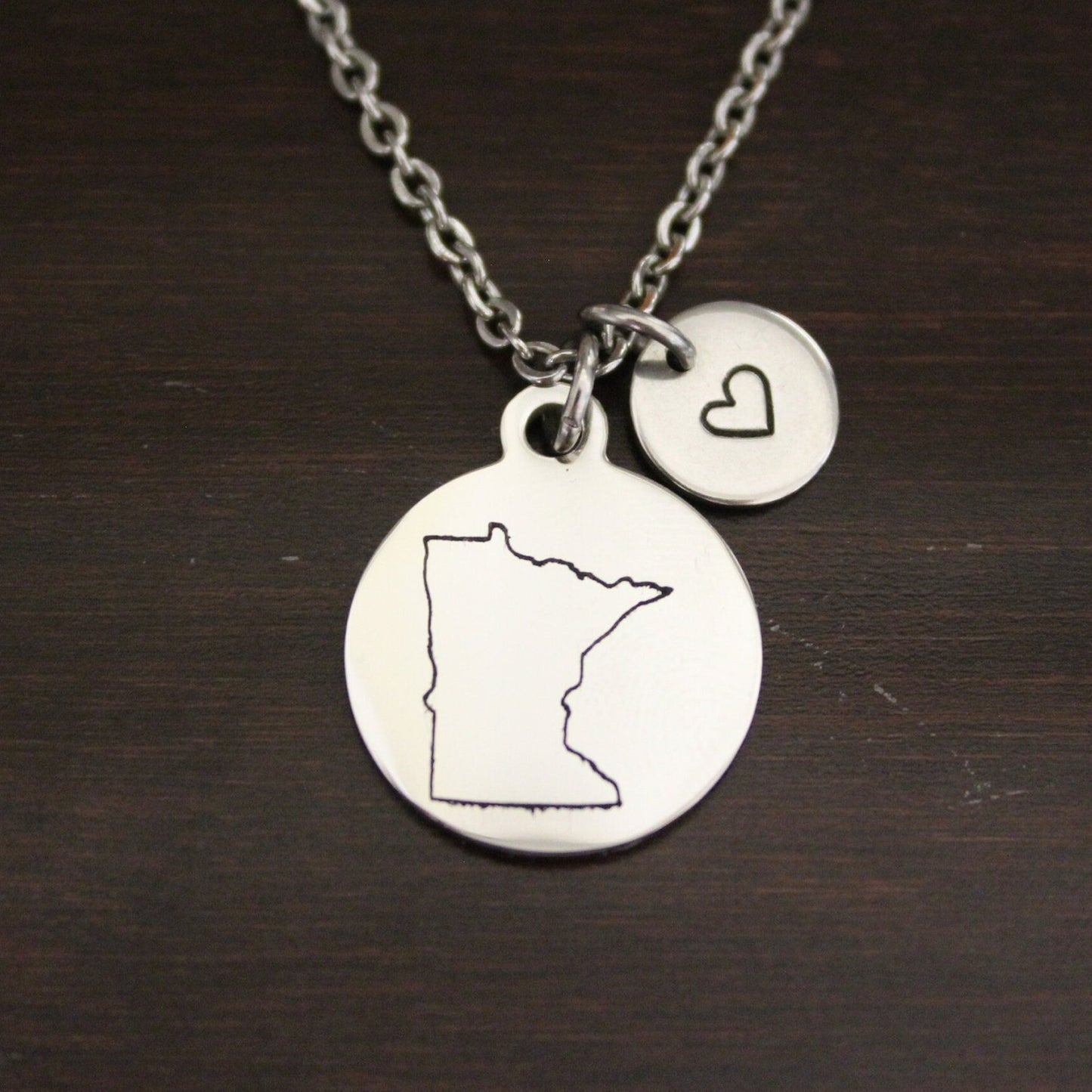 Minnesota Necklace - MN Necklace - Minnesota Jewelry-MN Jewelry-Minnesota Lover-Minnesota State-State Necklace-Home Necklace-US State-I/B/H