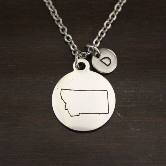 Montana Necklace - MT Necklace - Montana Jewelry - MT Jewelry - Montana Lover-Montana State-State Necklace-Home Necklace-US State-I/B/H 1