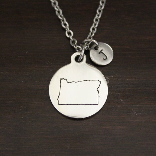 Oregon Necklace - OR Necklace - Oregon Jewelry - OR Jewelry - Oregon Lover - Oregon State - State Necklace - Home Necklace - US State-I/B/H 1