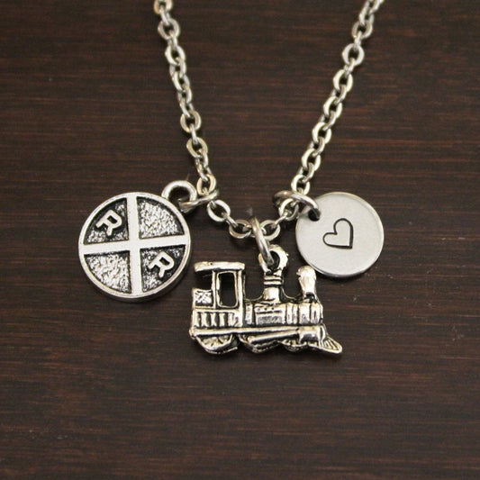 Train Necklace - Railroad Necklace - Train Jewelry - Railroad Jewelry - Train Gift - Railroad Gift - Train Lover - Railroad Lover - I/B/H 2