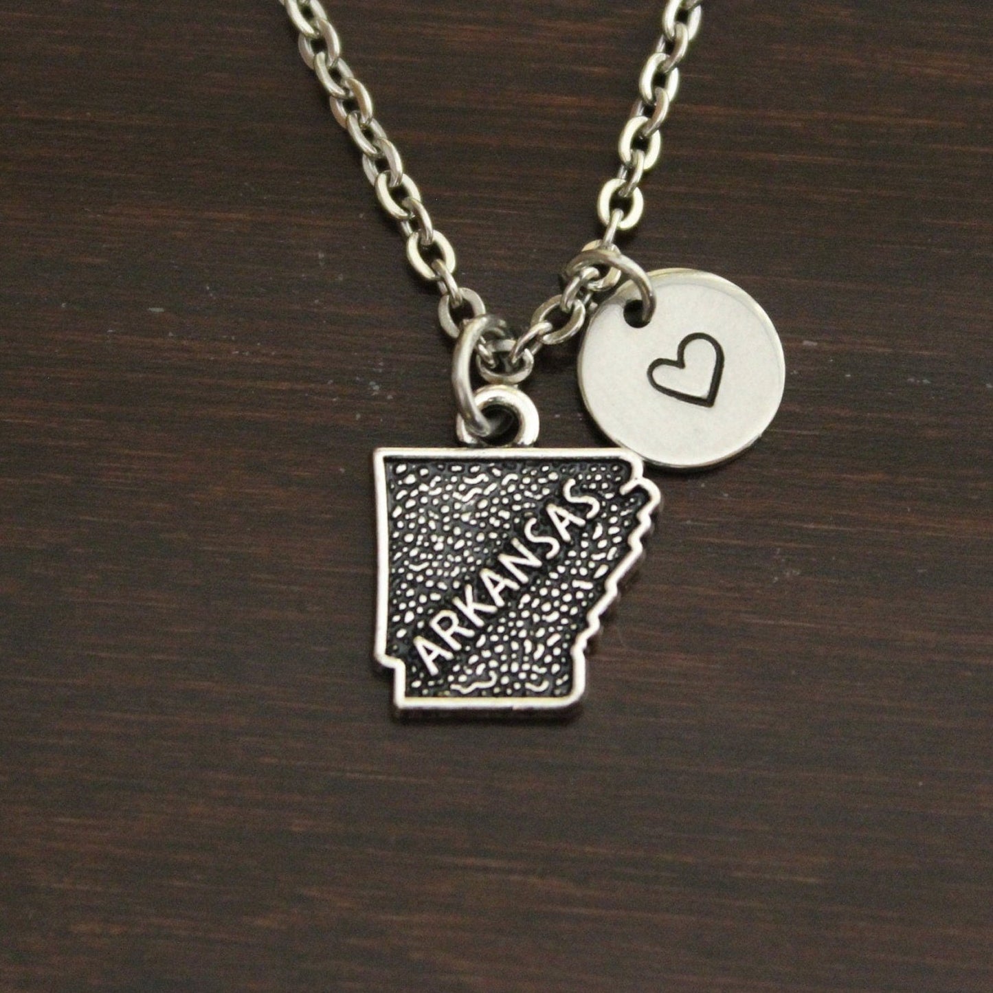 Arkansas Necklace - AR Necklace - Arkansas Jewelry - AR Jewelry - Arkansas Lover-Arkansas State-State Necklace-Home Necklace-US State-I/B/H 1