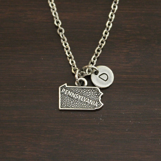 Pennsylvania Necklace - PA Necklace - Pennsylvania Jewelry - PA Jewelry-Pennsylvania Lover-Pennsylvania State-State Necklace-US State-I/B/H