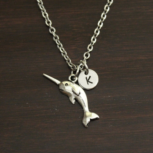 Narwhal Necklace, Charm Necklace, Narwhal Jewelry, Narwhal Charm, Jewelry Gift, Unicorn Of The Sea - Whale Necklace - Tusk Whale - - I/B/H