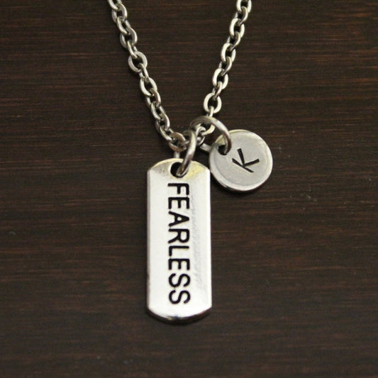 Fearless Necklace - Fearless Jewelry - Fearless Charm Gift - Fearless Inspiration - Inspirational Necklace - Simple Necklace - I/B/H