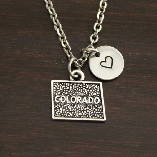 Colorado Necklace - CO Necklace - Colorado Jewelry - CO Jewelry - Colorado Lover-Colorado State-State Necklace-Home Necklace-US State-I/B/H 1