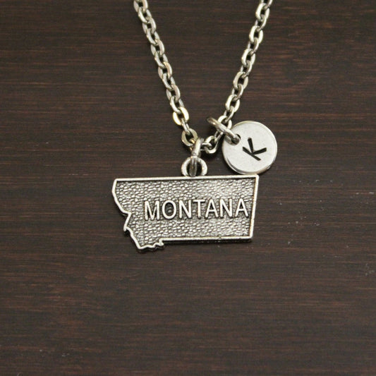 Montana Necklace - MT Necklace - Montana Jewelry - MT Jewelry - Montana Lover-Montana State-State Necklace-Home Necklace-US State-I/B/H