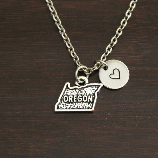 Oregon Necklace - OR Necklace - Oregon Jewelry - OR Jewelry - Oregon Lover - Oregon State - State Necklace - Home Necklace - US State-I/B/H