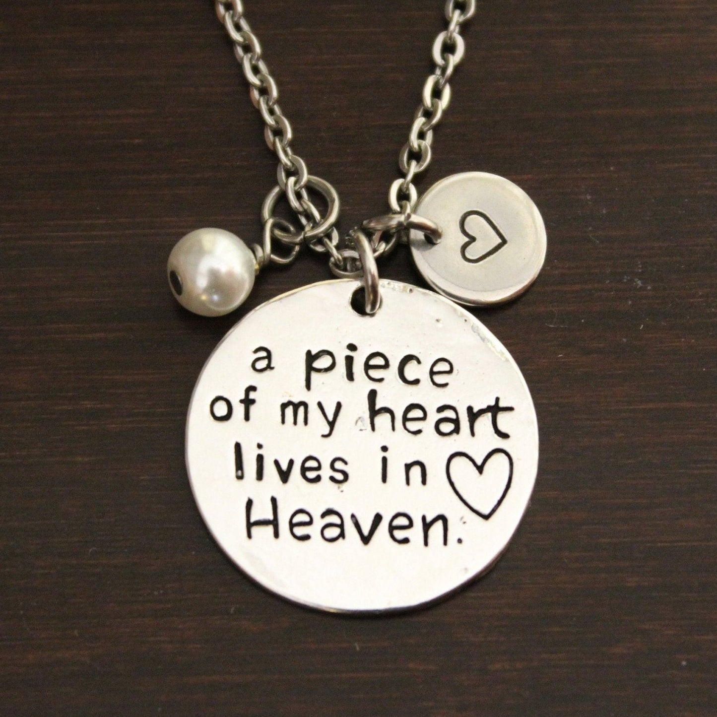 A Piece of my Heart Lives in Heaven Necklace - Memorial Necklace - Child Necklace - Loved One In Heaven - Memorial Necklace-Memorial - I/H&B