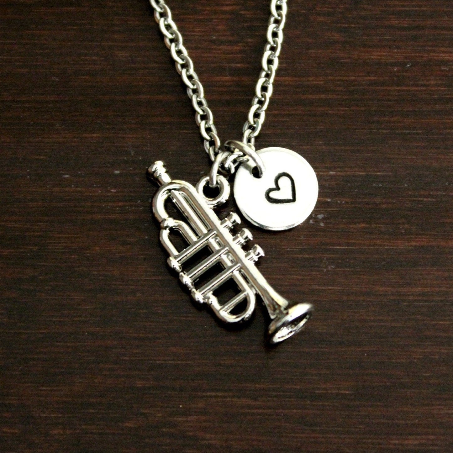 Trumpet Necklace - Trumpet Jewelry - Trumpet Gift - Music Teacher Gift - Band Leader Gift - Band Necklace - Band Jewelry - I/B/H