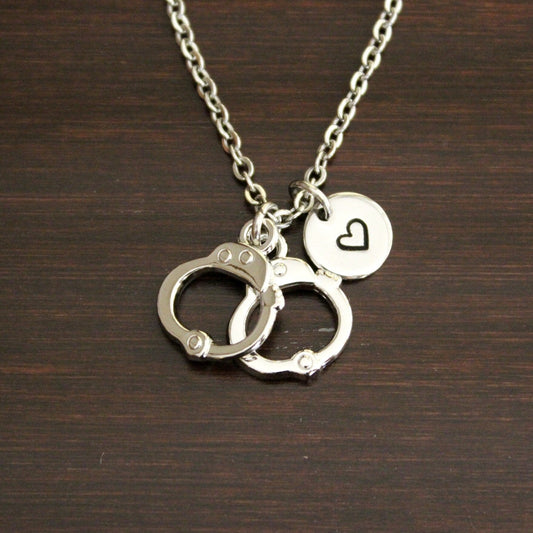 Handcuff Necklace - Handcuff Jewelry - Police Necklace - Policeman Necklace - Cop Necklace - Law Enforcement Necklace -FBI Necklace - I/B/H