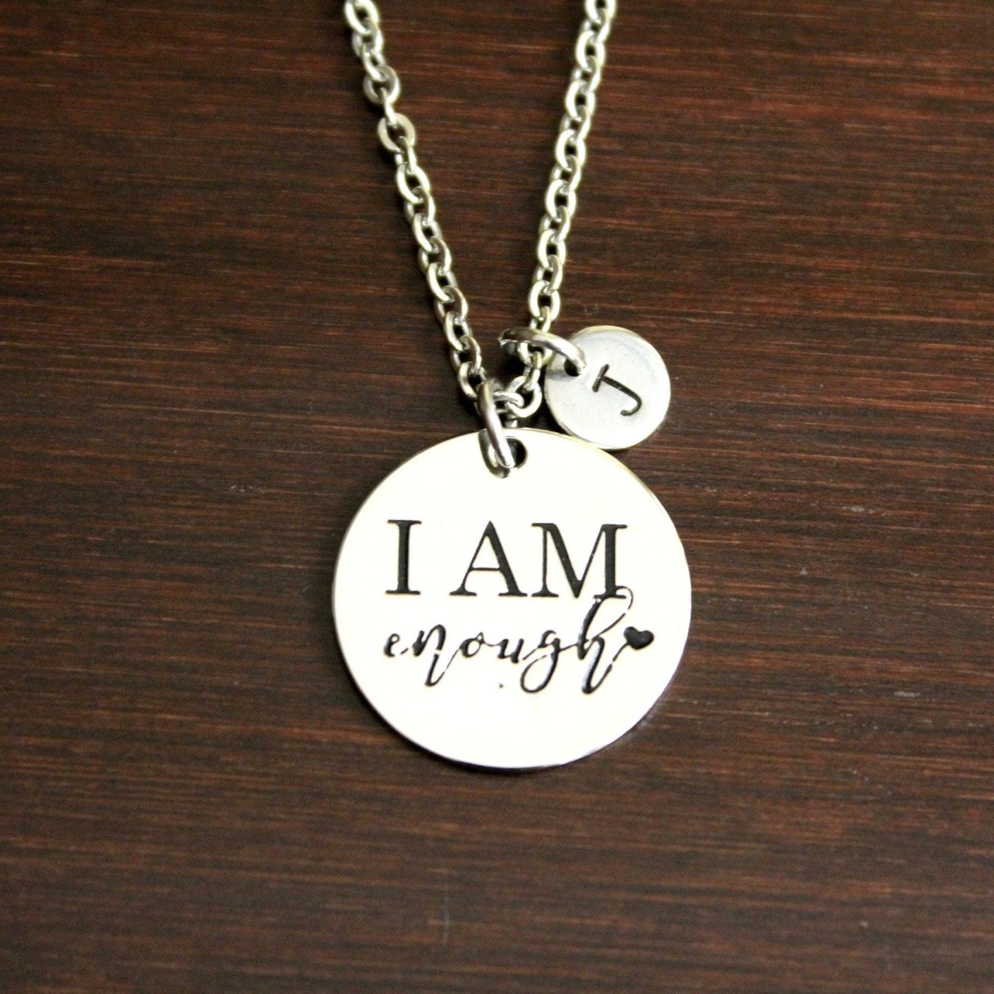 I Am Enough Necklace - Enough Jewelry - Enough Charm Gift - Enough Inspiration - Inspirational Necklace-Inspire-Motivational Necklace-I/B/H