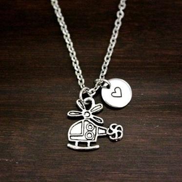 Helicopter Necklace - Helicopter Jewelry - Helicopter Lover Gift - Helicopter Pilot Gift - Airplane Necklace - Military Wife Gift - I/B/H