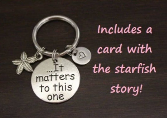 it matters to this one keychain with starfish charm.  Includes star fish story card