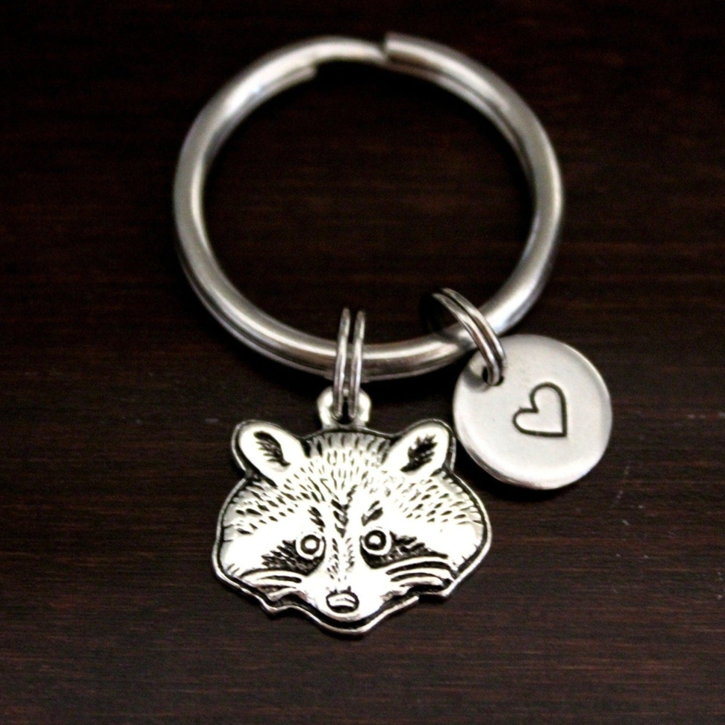 raccoon face keychain